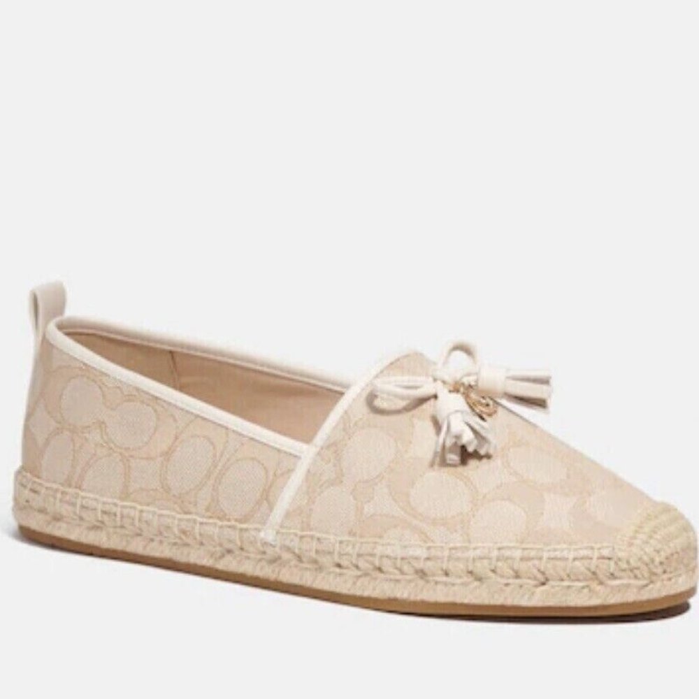 Coach Carson Espadrille Shoes Light Khaki 11
